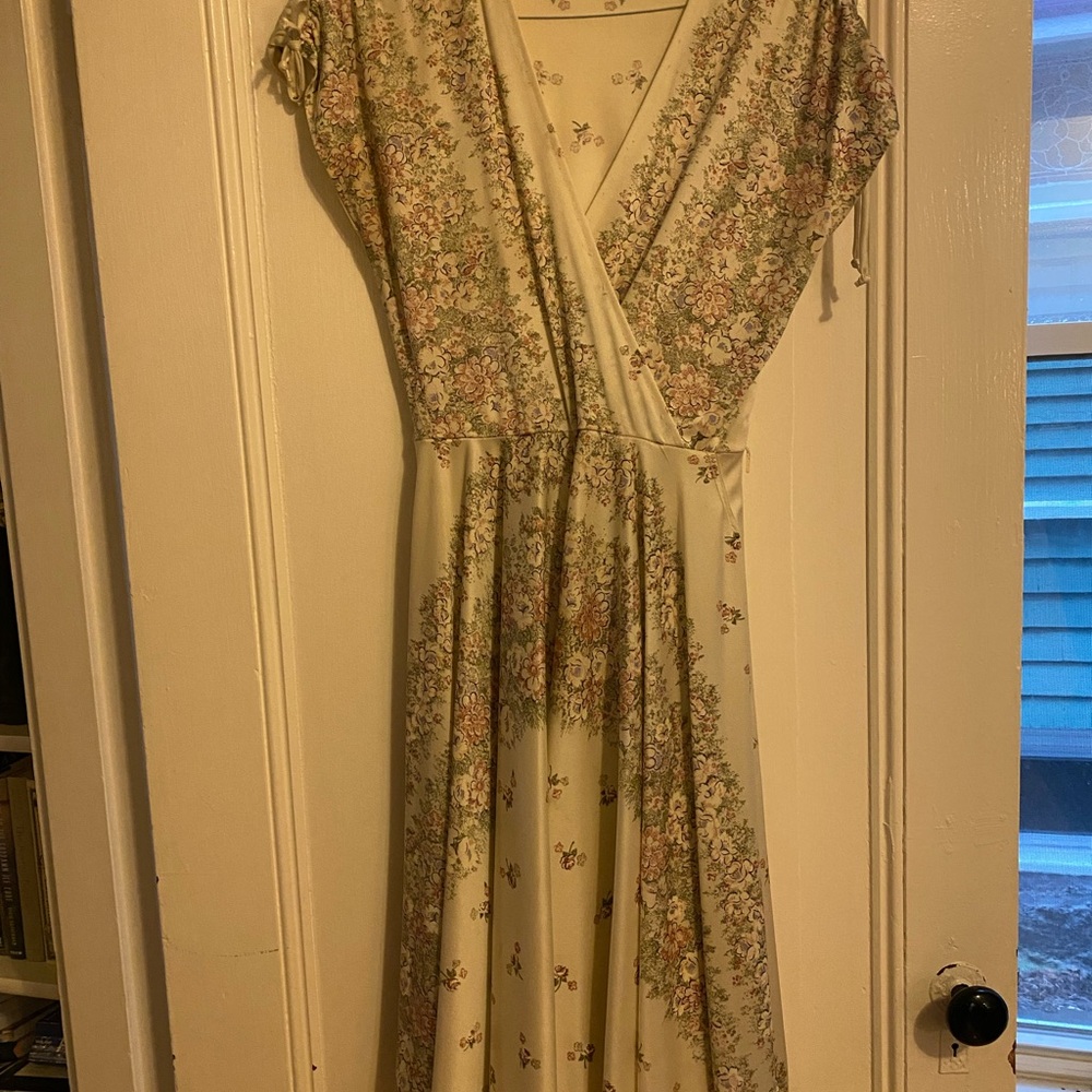 Vintage Floral Cream Dress